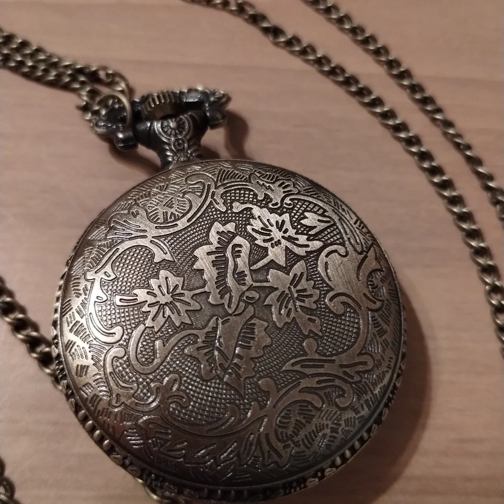New Mens Police Pocket Watch Necklace